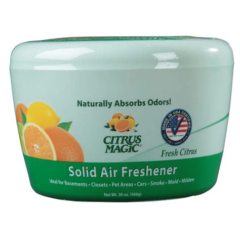 Keep your car smelling great with Citrus Magic odor absorbing solid air freshener